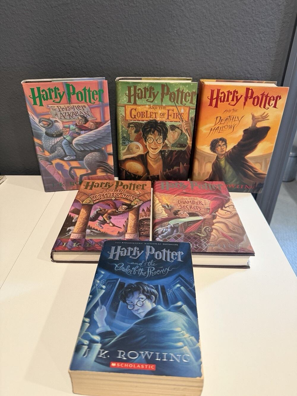 HARRY POTTER Lot of 6 #1-4, 7 Set Hardcover. 1 Paperback #6 HC 1st Editions